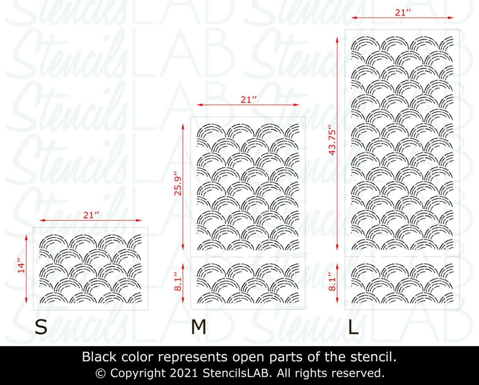 SHELLY Scallop Wall Stencil Large Wall Decor Stencils Etsy