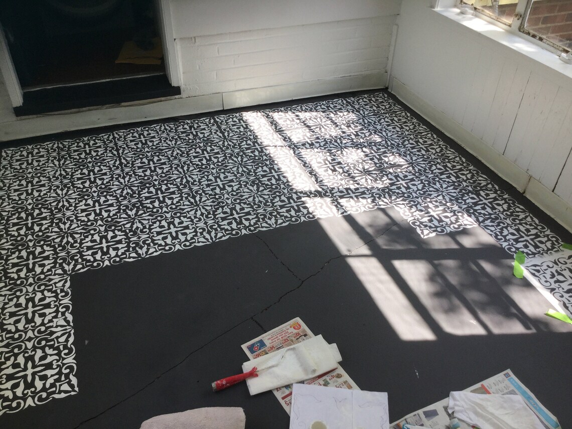 Robyn Tile Stencil Floor Stencil Reusable Tile Stencil Wall Etsy Ireland