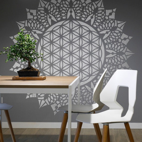 Mandala Large Walls Stencils Painting Furniture Decor Yoga