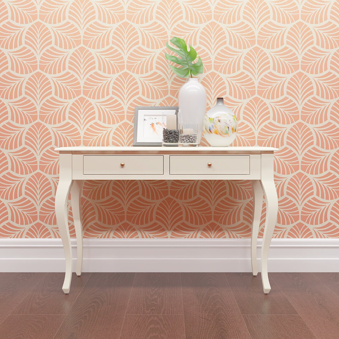 Wall Stencil Extra Large Wall Stencils Leaf Pattern Wall Etsy Canada