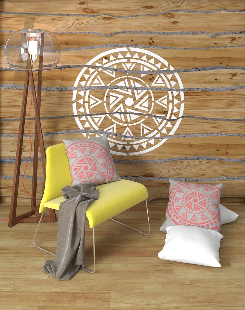 Aztec Mandala Wall Stencils for Painting Large Wall Paint Etsy