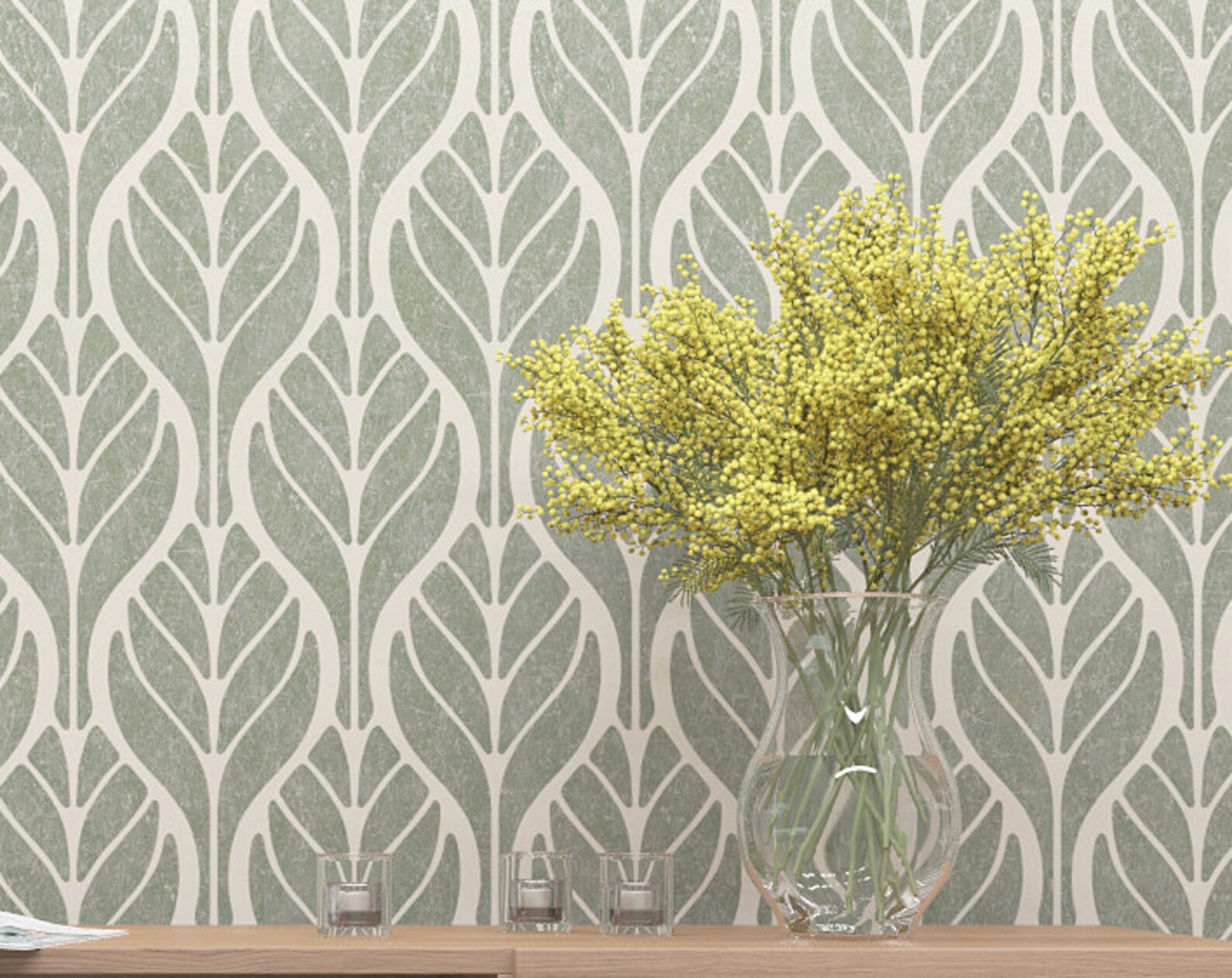 SPRING LEAFS Floral Wall Stencil Reusable Allober Wall Etsy