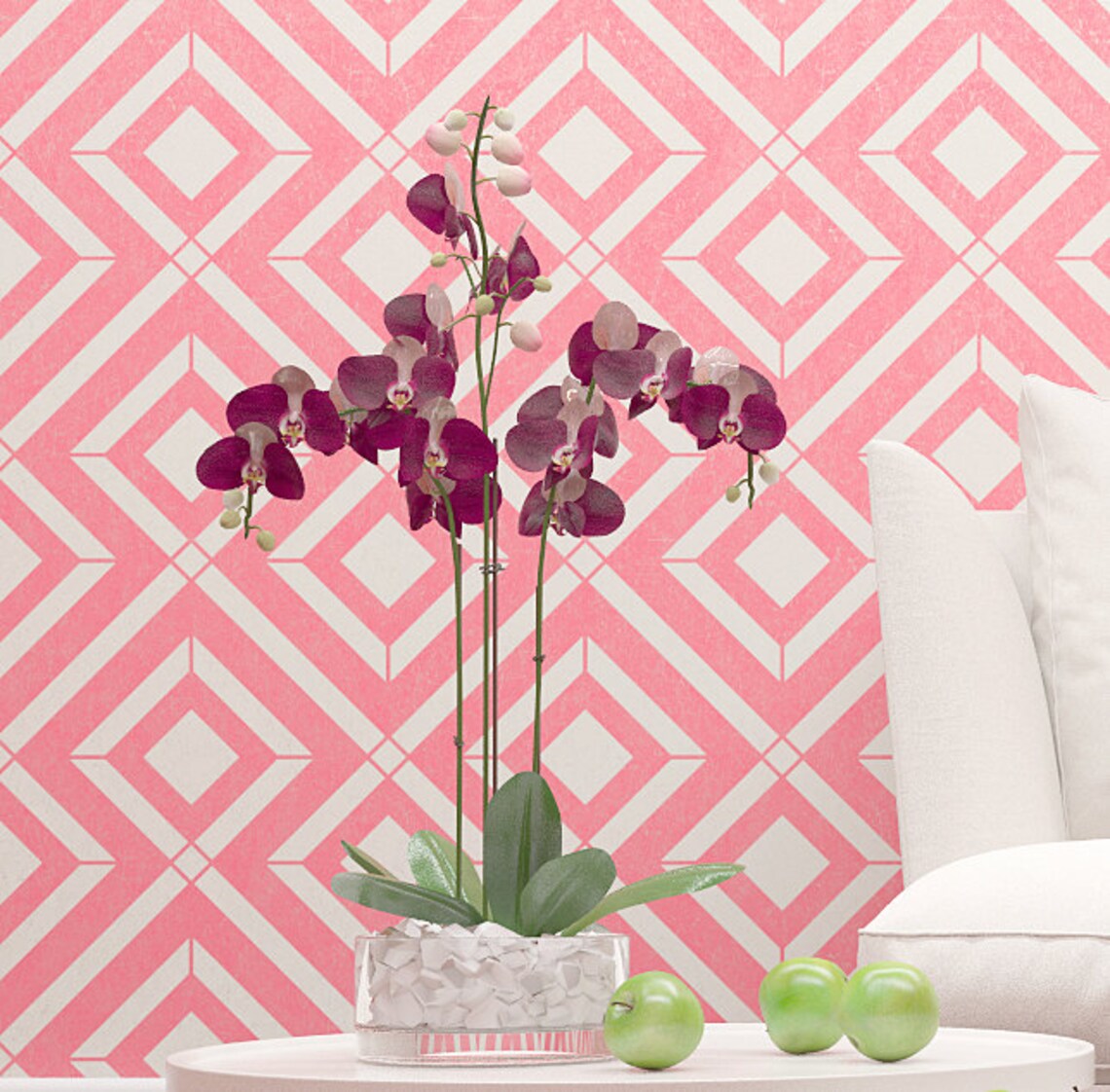 Geometric Wall Stencil Seamless Decor Stencil DIY Painting Etsy