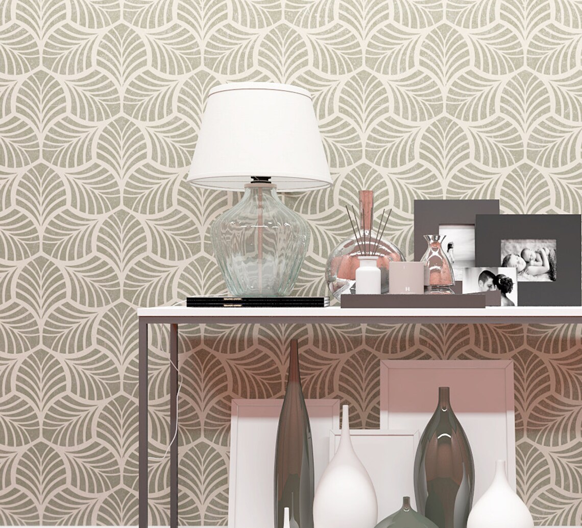 Wall Stencil Extra Large Wall Stencils Leaf Pattern Wall Etsy
