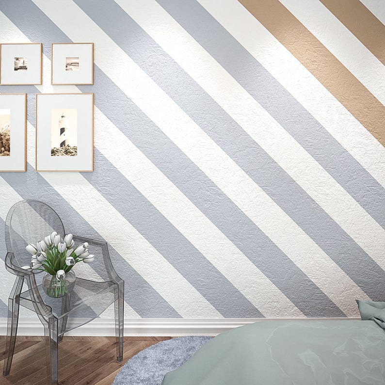 STRIPES Wall Stencil Allover Wall Stencils Wall Stencils Etsy