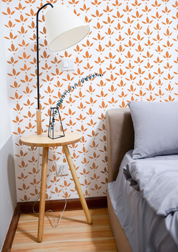 Wall stencil Nursery Room Wall Stencil. Floral Motive Wall | Etsy