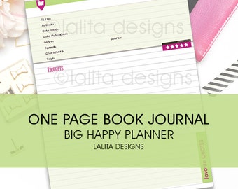 BIG Happy Planner, Erin Condren Book Journal Insert - Printable