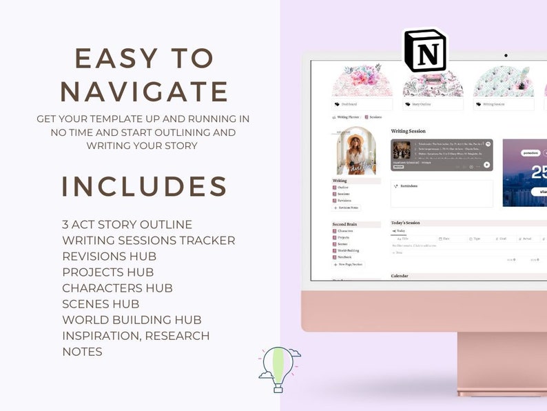 Notion Nanowrimo Planner Template Etsy