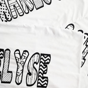 Custom Color Me Name Pillowcase | Personalized Coloring Pillowcase | Fun Kids Gift