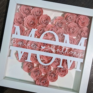 Custom Paper Flower Shadow Box | Handmade Floral Art | Unique Gift Idea