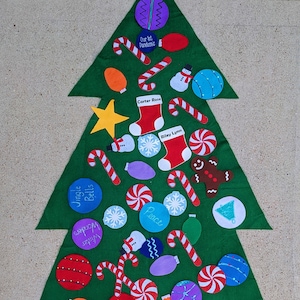DIY Felt Christmas Tree with Ornaments | 52” x 36” Tree | Kids Felt Tree