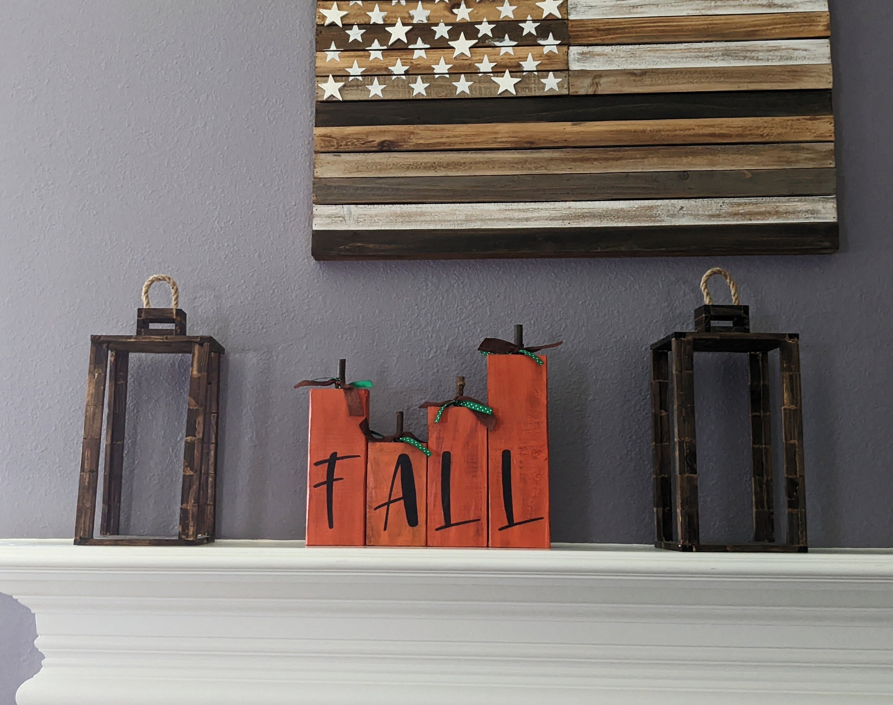 Handmade FALL Wooden Pumpkin Block Set: Rustic Farmhouse Thanksgiving ...
