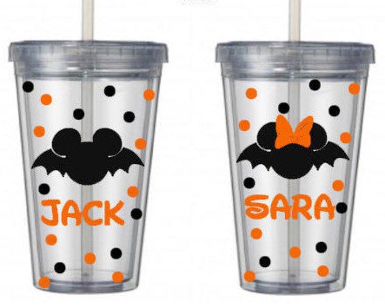 Halloween Disney tumblers Mickey cup Minnie cup Bat cup Etsy