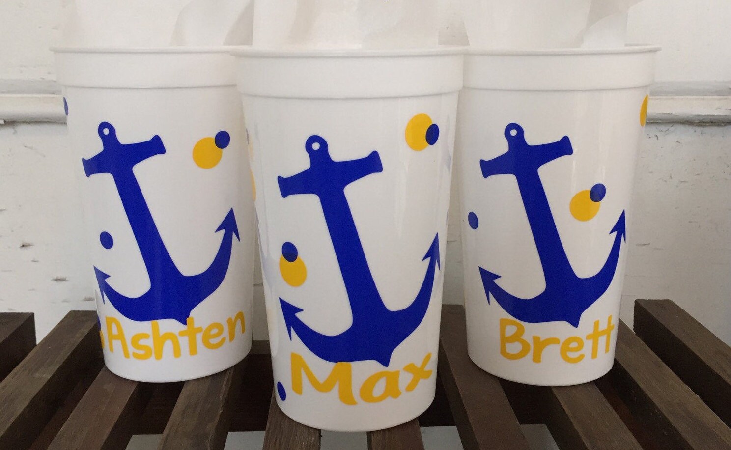 Nautical themed Personalized Party cup Favors for birthday Etsy