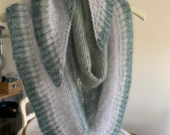 Hand Knit Shawl - wool/mohair-alpaca - TS5