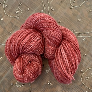Handspun Yarn - “Flamingo” - Merino Wool/Silk - HS94