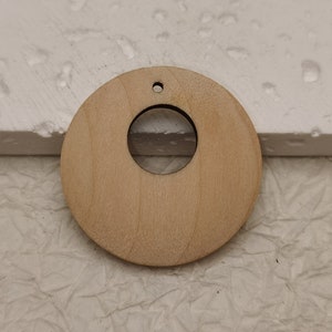 6/20/100 pcs 35 MM Width Round Circle Hoop Shape Natural Wooden Pendant , Unfinished Wood Cutout Earring Dangle Drop Teardrop Charm , BW0298