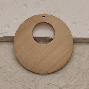 6/20/100 pcs 50 MM Width Round Circle Hoop Shape Natural Wooden Pendant , Unfinished Wood Cutout Earring Dangle Drop Teardrop Charm , BW0299
