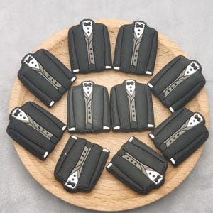 Silicone Bead Men Suit Focal Bead for Pen Bracelet Necklace Keychain Lanyard , Silicone Bead in Bulk Wholesale DIY Charm Finding BS1255