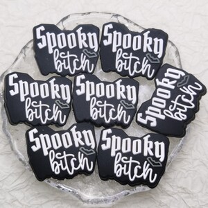 Silicone Bead Spooky Bitch Focal Bead for Pen Bracelet Necklace Keychain Lanyard , Silicone Bead in Bulk Wholesale DIY Charm Finding BS0648