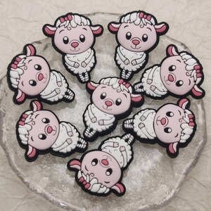 Silicone Bead Sheep Goat Lamb Ewe Ram Focal Bead for Pen Bracelet Necklace Keychain Lanyard , Silicone Bead in Bulk DIY Charm Finding BS0355