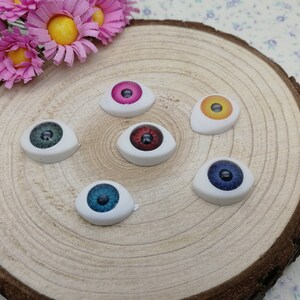 12/100 pieces plastic eye flat back cabochon charm , 15x10 mm mix color resin phone case flatback cab decoration jewelry DIY finding BP0029