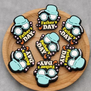Silicone Bead Happy Father&#39;s Day Focal Bead for Pen Bracelet Necklace Keychain Lanyard , Silicone Bead Wholesale DIY Charm Finding BS1213