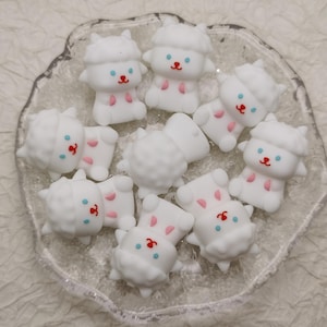 Silicone Bead 3D Sheep Goat Lamb Ewe Ram Focal Bead for Pen Bracelet Necklace Keychain Lanyard , Silicone Bead DIY Charm Finding BS0202