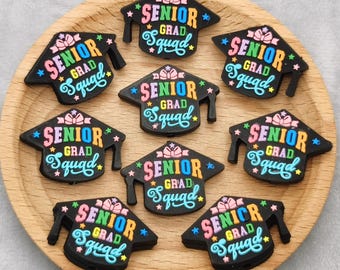 Silikon Bead Senior Grad Squad Doktorhut Abschlusskappe Focal Bead Charm BS1224