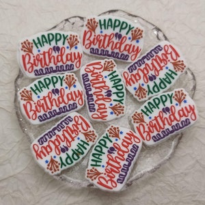 Silicone Bead Happy Birthday Focal Bead for Pen Bracelet Necklace Keychain Lanyard , Silicone Bead Bulk Wholesale DIY Charm Finding BS0236