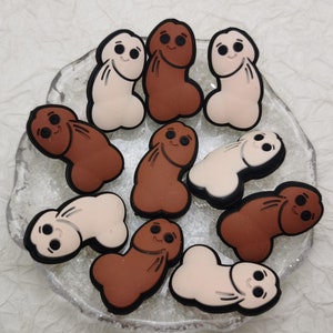 Silicone Bead Halloween Ghost Penis Dick Focal Bead DIY Charm Pen Finding BS0192