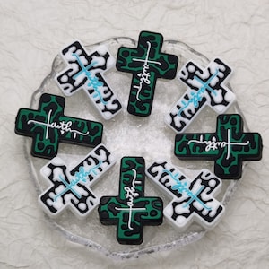 Silicone Bead Jesus Cross Focal Bead DIY Charm Pen Finding BS0058