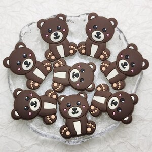 Silicone Bead Bear Focal Bead for Pen Bracelet Necklace Keychain Lanyard , Silicone Bead in Bulk Wholesale DIY Charm Finding BS0571