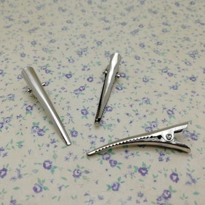 silver color 40 mm length metal hair alligator clip , head clip hair accessory hair pin handmade craft jewelry making DIY finding BH0103