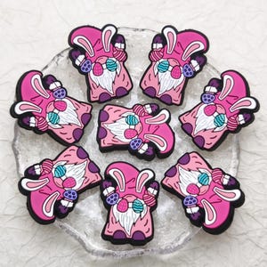 Silikonpärla Påskägg Kanin Gnome Dvärg Focal Bead Charm Penna Hitta BS0813