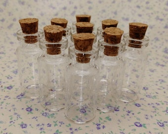 100pcs 35x16mm clear glass bottle with cork , empty glass jar vial charm pendant , B2009