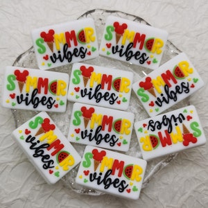 Siliconenkraal Summer Vibes Brandpuntkraal voor pen Armband ketting Sleutelhangersleutelkoord, bulk siliconenkraal Groothandel DIY Charm Finding BS0452