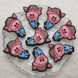 Cuentas de silicona con forma de cerdo de dibujos animados, cuentas focales para bolígrafo, pulsera, collar, llavero, cordón, cuentas de silicona, venta al por mayor, abalorios DIY BS0367