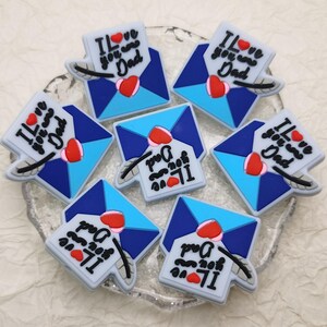 Abalorio de silicona con la frase "Te amo, papá", para bolígrafo, pulsera, collar, llavero, cordón, carta, sobre, correo, abalorio de silicona BS0415