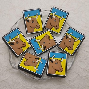 シリコンビーズ タロットカード 雄牛 牛 フォーカルビーズ ペン ブレスレット ネックレス キーチェーン ストラップ用 シリコンビーズ DIY チャームファインディング BS0228