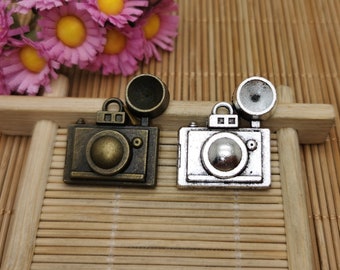 6/20 Pieces Metal retro camera Pendant Necklace Earring Keychain Charm Handmade Craft Jewelry DIY Finding Antique Bronze Silver Color BM0509