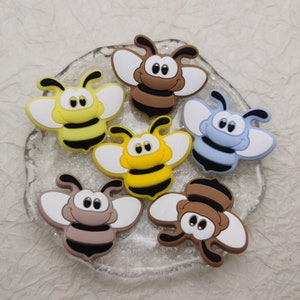 Silicone Bead Honeybee Honey Bee Hornet Focal Bead for Pen Bracelet Necklace Keychain Lanyard , Silicone Bead Bulk DIY Charm Finding BS0196
