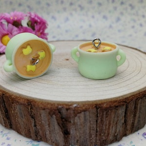 6/20 pieces plastic soup pot souppot coffee cup pendant charm , resin handmade jewelry finding necklace earring decoration accessory BP0454