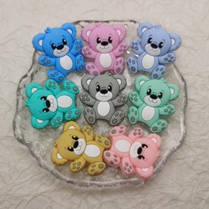 Silicone Bead Bear Focal Bead for Pen Bracelet Necklace Keychain Lanyard , Silicone Bead in Bulk Wholesale DIY Charm Finding BS0195