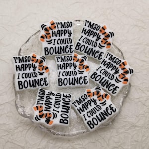 Silicone Bead I&#39;m So Happy I Could Bounce Focal Bead for Pen Bracelet Necklace Keychain Lanyard Silicone Bead Bulk DIY Charm Finding BS0158