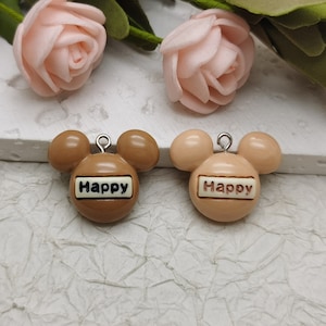 6/20 pezzi ciondolo in plastica con ciondolo a forma di topo, resina, creazione di gioielli artigianali fatti a mano, collana fai da te, accessorio decorativo per orecchini, BP1103