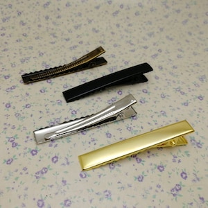 56 mm metal flat alligator hair clip blank , head clip headband accessory hair pin finding , gold silver black antique bronze color BH0096