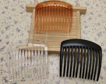 13 teeth plastic hair comb headband blank , resin hair head band barrette clip hairband jewelry DIY accessory black brown clear color BH0073