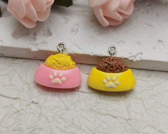 6/20 pieces plastic dog food cat chow pet food pendant charm resin handmade jewelry DIY finding necklace earring decoration accessory BP1133