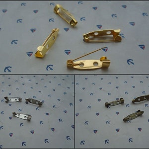 20/100/500 pieces 20mm length metal brooch pin back bar jewelry badge clip catch safety pin finding , gold silver bronze color option BF0042